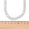 Brass Pave Clear Cubic Zirconia Flat Round Link Chain Necklaces for Women NJEW-A044-01P-5