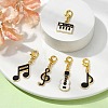 Musical Theme Alloy Enamel Pendants Decorations HJEW-JM01764-2