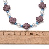 Dyed Natural Lava Rock & Round Synthetic Turquoise & Imitation Pearl Beaded Necklaces GG-CBA922D-07A-5