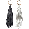 2Pcs 2 Colors PU Leather Tassel Pendan Keychains FIND-CL0001-88C-6