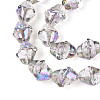Electroplate Transparent Glass Beads Strands EGLA-N020-03I-3