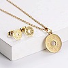 201 Stainless Steel Pendant Necklace & Stud Earring Sets FS-WGB816B-09-1