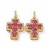 Brass Micro Pave Clear Cubic Zirconia Pendants ZIRC-F135-24G-B-3