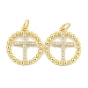 Brass Micro Pave Clear Cubic Zirconia Pendants KK-S386-22G-1