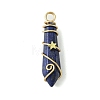 Natural Mixed Stone Pointed Pendants PALLOY-JF02803-01-3