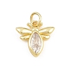 Brass Micro Pave Clear Cubic Zirconia Charms KK-E798-08C-G-1