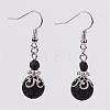 Natural & Synthetic Mixed Stone Bead Dangle Earrings EJEW-JE02144-2