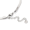 304 Stainless Steel & ABS Plastic Herringbone Chain Flower Pendant Necklaces for Women NJEW-C055-01P-3