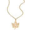 Alloy Hollow Out Maple Leaf Pendant Cable Chain Necklaces for Women WG239E5-01-5