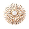 Sunflower Alloy Crystal Rhinestone Brooches JEWB-P054-04G-1