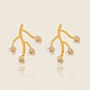 304 Stainless Steel Shell Flower Stud Earrings BV7719-1