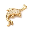 304 Stainless Steel Micro Pave Clear Cubic Zirconia Pendants CU-CBA703A-01G-06-2