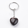 Dyed & Heated Natural Red Tiger Eye Keychain LS-KEYC-F019-02G-2
