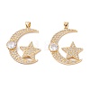 Brass Micro Pave Clear Cubic Zirconia Pendants ZIRC-M116-11G-1