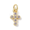 Brass Micro Pave Cubic Zirconia Charms KK-L268-015G-B-2