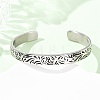 Engraved 304 Stainless Steel Cuff Bangles BJEW-P386-02AS-2