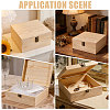 Square Pine Wood Packing Boxes with Metal Clasps CON-WH0089-186-1-7