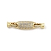 Brass Micro Pave Cubic Zirconia Fold Over Clasps KK-U059-15G-1