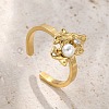 304 Stainless Steel Cubic Zirconia Cuff Rings for Women RJEW-D302-02G-05-4