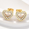 Brass Micro Pave Clear Cubic Zirconia Stud Earrings EJEW-C139-07G-1