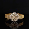 Brass Micro Pave Clear Cubic Zirconia Bangles for Women FS-WGA7409-32-1