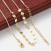 Brass Cable & Flat Sequin Chains Necklaces for Women NJEW-D302-40G-1