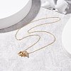 Heart and Conch Pendant Necklace with Cable Chain for Women NJEW-JN03796-2