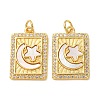 Brass Micro Pave Clear Cubic Zirconia Pendants KK-CBADE12-02E-G-1