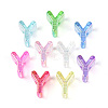 UV Plating Transparent Acrylic European Beads OACR-M027-02Y-2