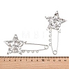 Textured Starfish 304 Stainless Steel Safety Pins Brooch Findings SA-CBA098D-16G-P04-3