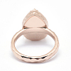 Electroplate Natural Druzy Quartz Crystal Finger Rings RJEW-I055-06RG-RS-3