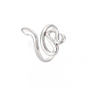 304 Stainless Steel Snake Wide Open Cuff Ring for Women RJEW-S405-226P-3