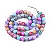 Opaque Baking Painted Crackle Glass Beads Strands X-EGLA-S174-33J-2