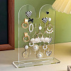 Rabbit Ear Shaped Transparent Acrylic Earring Jewelry Display Stands PW-WG64726-01-1