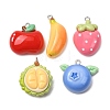 Opaque Resin Imitation Fruit Pendants RESI-B049-01-1
