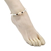 Boho Sea Turtle & Starfish Shell & Synthetic Turquoise Beaded Anklets AJEW-AN00783-5