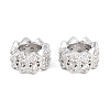Flower Brass Clear Cubic Zirconia European Beads KK-B186-11M-3