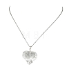 Valentine's Day Faceted Clear Glass Heart Pendant 304 Stainless Steel Cable Chain Necklaces for Women NJEW-JN06074-02-2