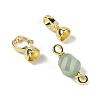 Natural Green Aventurine with Brass Fold Over Clasps G-G141-02G-06-2