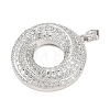 Brass Micro Pave Cubic Zirconia Pendants KK-K418-02P-2
