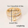 Brass Micro Pave Cubic Zirconia Finger Rings FA7520-3-1