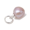 Natural Cultured Freshwater Pearl Two Sides Polished Charms PALLOY-JF04916-02-5