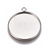 Non-Tarnish 304 Stainless Steel Pendant Cabochon Settings LS-STAS-G127-13-25mm-P-1
