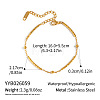 304 Stainless Steel Textured Curved Tube Link Chain Bracelets for Women QF6851-6