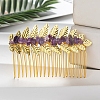 Leaf Natural Amethyst Chips Hair Combs PW-WG12843-10-1