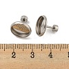 201 Stainless Steel Stud Earrings Findings STAS-O004-07C-P-3