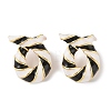 Brass with Enamel Twist Stud Earrings for Women EJEW-Q389-02G-02-1