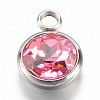 304 Stainless Steel Glass Rhinestone Charms X-STAS-G082-11-1