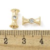 Brass Micro Pave Cubic Zirconia Beads KK-U052-19G-3