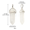 2Pcs Natural Quartz Crystal Double Terminated Pointed Pendants G-YW0002-05F-5